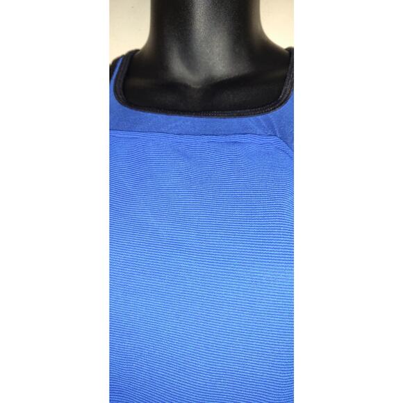 Vintage Y2K Jag Royal Blue Swimsuit Sz 10 Tank Style One Piece Sheer Mesh USA - Picture 3 of 16